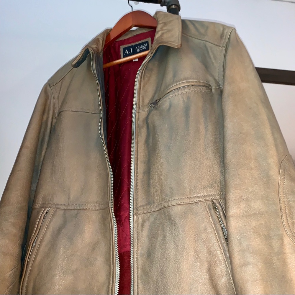 Rare Vintage Italian Leather Jacket from Armani